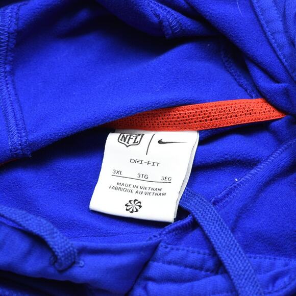 Nike Men Hoodie Pullover NFL Polyester Blue Sz 3XL Dri Fit Patriots Retro Stain - Picture 8 of 8